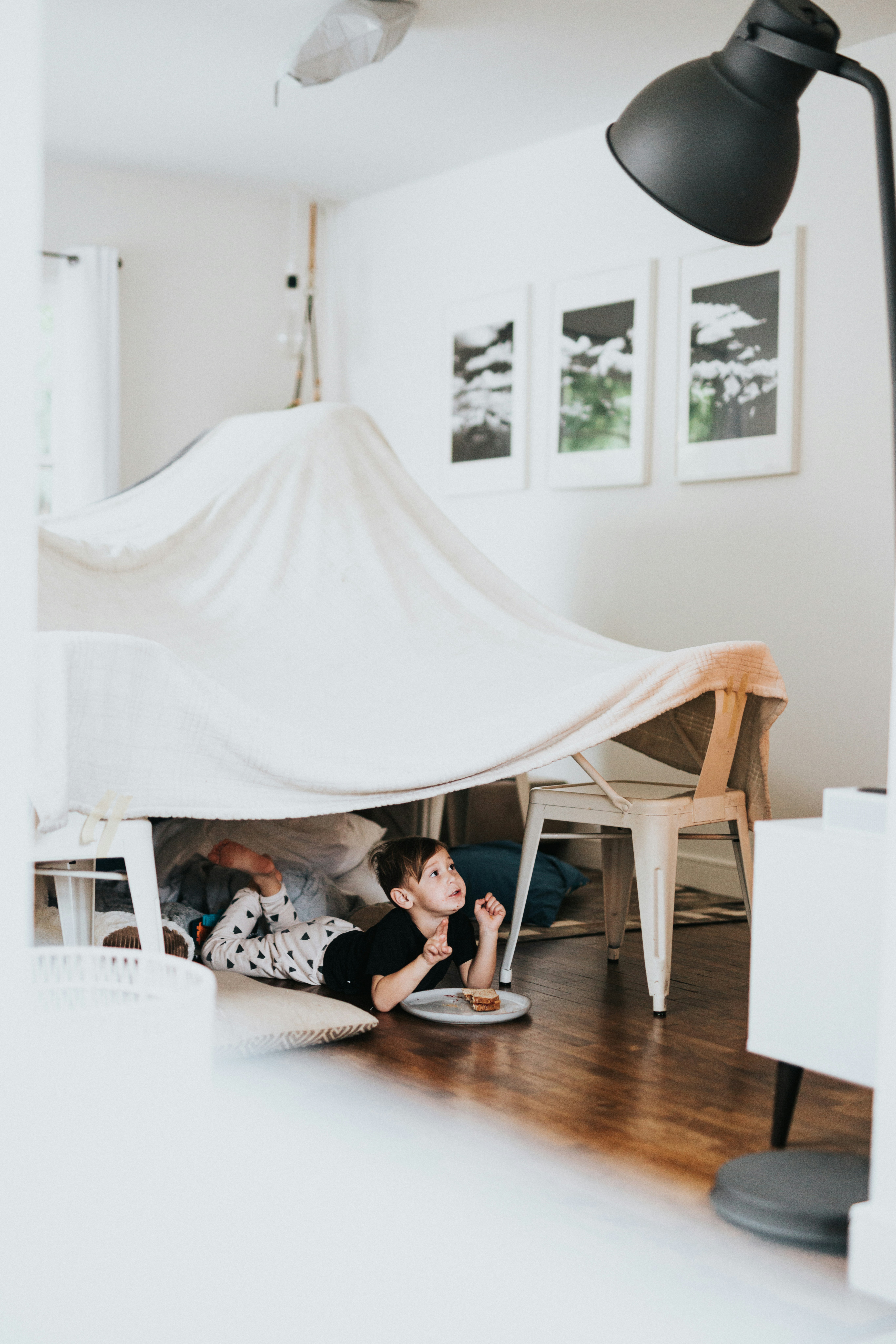 Building a play fort.