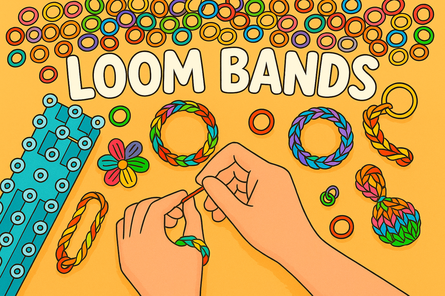Cartoon image of loom bands