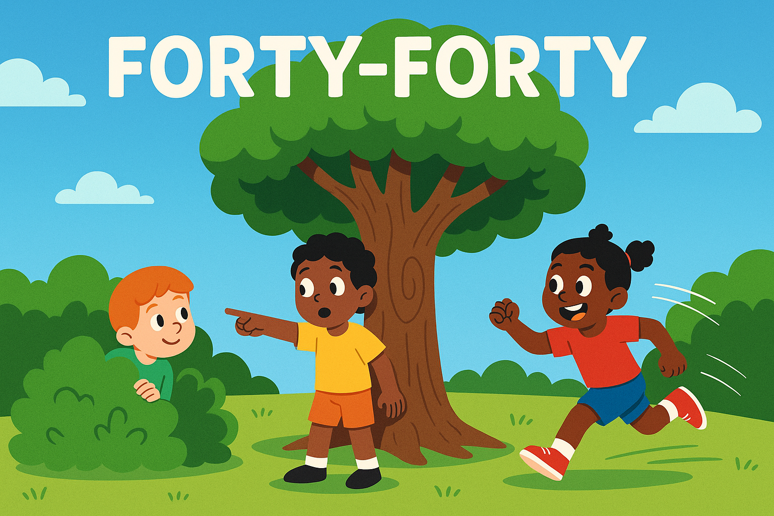 Kids playing Forty-Forty in a park